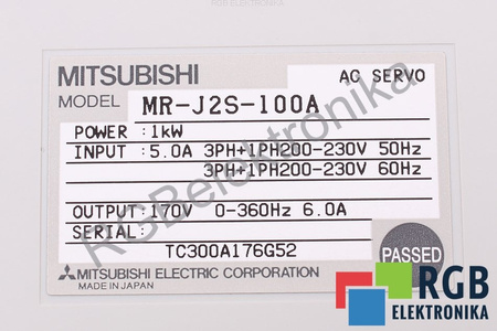 MITSUBISHI ELECTRIC MR-J2S-100A MELSERVO