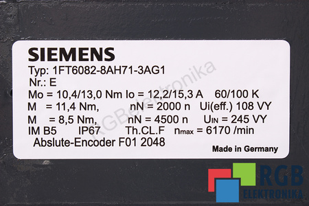 SIEMENS 1FT6082-8AH71-3AG1