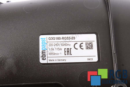 EBM PAPST G3G160RG5303 0.165KW, 230V, 1.35A 270X313X125MM VENTILÁTOR