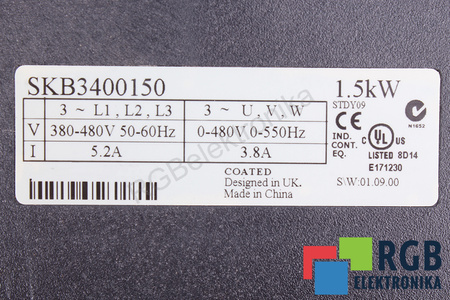 CONTROL TECHNIQUES SKB3400150 COMMANDER SK