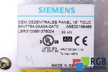 SIEMENS 6AV7764-0AA04-0AT0 PC870-15 A5E00156488