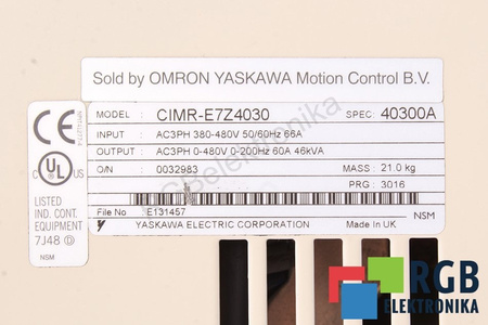 YASKAWA CIMR-E7Z4030 VARISPEED E7