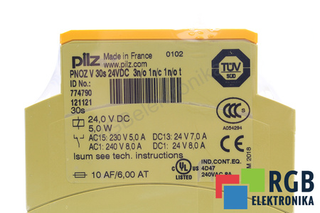 PILZ PNOZ V 30S 24VDC 3N/O 1N/C 1N/O T 774790 BEZPEČNOSTNÉ RELÉ
