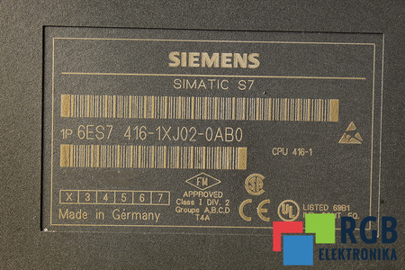 SIEMENS 6ES7416-1XJ02-0AB0 SIMATIC S7-400 CPU 416-1