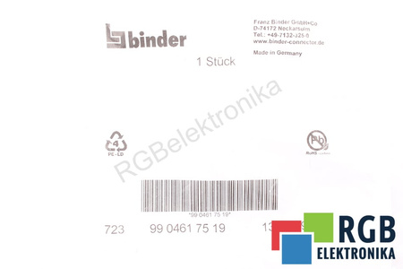 BINDER 723-99-0461-75-19 C65020079, 19PIN ROHOVÝ KONEKTOR