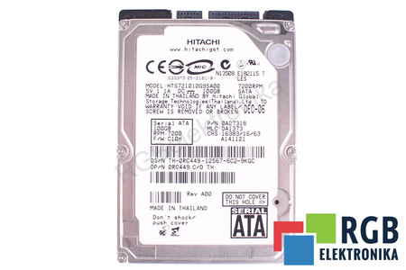HITACHI HTS721010G9SA00 TRAVELSTAR 100GB, SATA, 2.5", HDD