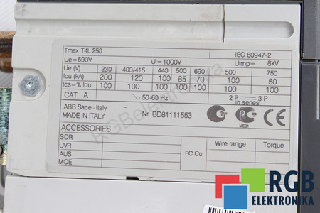 ABB T4L250 1SDA054070R1 ODPOJOVAČ
