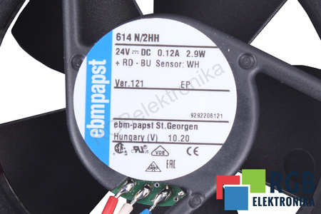 EBM PAPST 614N/2HH VER.121 60X60X25MM, 24V, 0.12A VENTILÁTOR