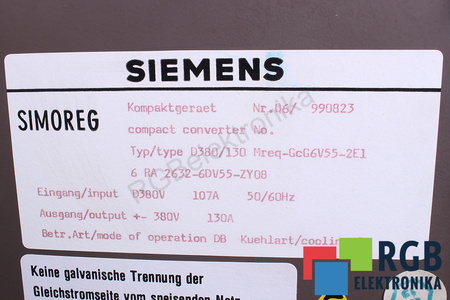 SIEMENS 6RA2632-6DV55-ZY08 D380/130 SIMOREG