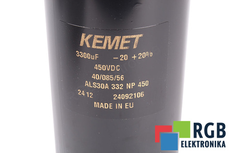 KONDENZÁTOR KEMET ALS30A332NP450 3300UF, 450V, 76MM, 145MM