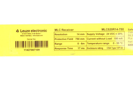 LEUZE MLC520R14-750 68002107 RECEIVER