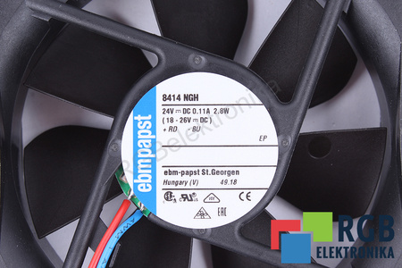 EBM PAPST 8414NGH 80X80X25MM 0.0028KW, 24V, 0.11A VENTILÁTOR