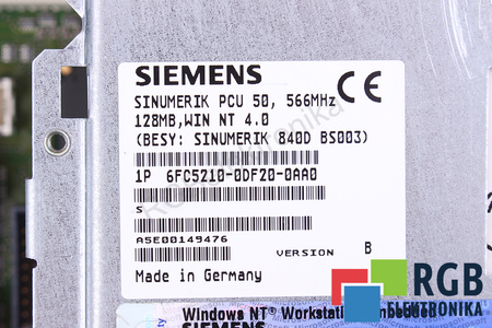 SIEMENS 6FC5210-0DF20-0AA0 VERSION B SINUMERIK PCU 50