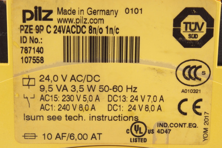 PILZ PZE9PC24VACDC8N/O1N/C 787140
