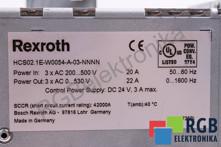 BOSCH REXROTH HCS02.1E-W0054-A-03-NNNN R911298373 INDRADRIVE C