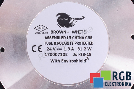 COMAIR ROTRON 1954102-04 17000710E BROWN+WHITE 24V, 1.3A VENTILÁTOR