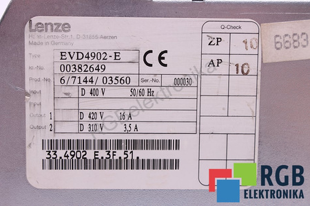 LENZE EVD4902-E ID.-NO. 00382649