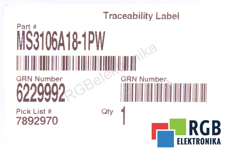 APHENOL MS3106A18-1PW 10PIN PROSTE