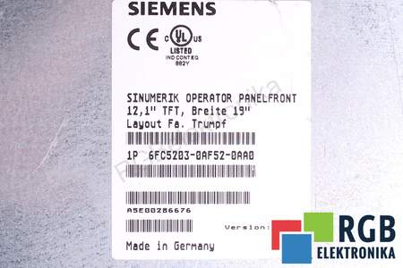 SIEMENS 6FC5203-0AF52-0AA0 SINUMERIK
