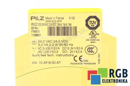 PILZ PNOZ X3 24VAC 24VDC 3N/O 1N/C 1SO