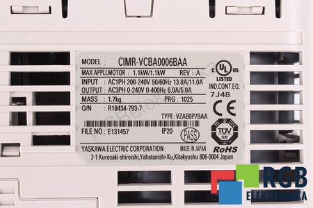 YASKAWA CIMR-VCBA0006BAA V1000