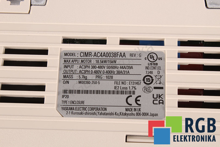 YASKAWA CIMR-AC4A0038FAA