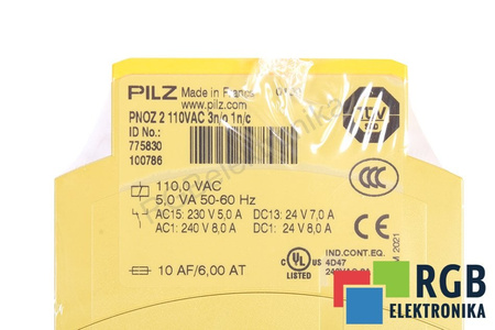 PILZ PNOZ 2 110VAC 3N/O 1N/C