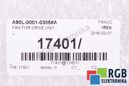 FANUC A90L-0001-0385#A 109P0424H6D19 40X40X20MM, 24V VENTILÁTOR