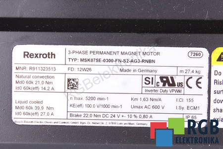 BOSCH REXROTH MSK075E-0300-FN-S2-AG3-RNBN STATOR