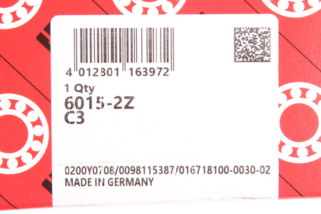 FAG 6015-2Z-C3 75X115X20MM 75X115X20MM 6300RPM, 6900RPM, 42KN, 33.5KN LOŽISKO