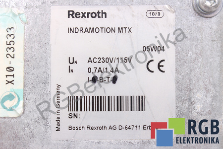 BOSCH REXROTH VSP40 INDRACONTROL INDRAMOTION MTX