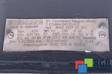 SIEMENS 1FT5064-0AG01-2-Z Z:G44