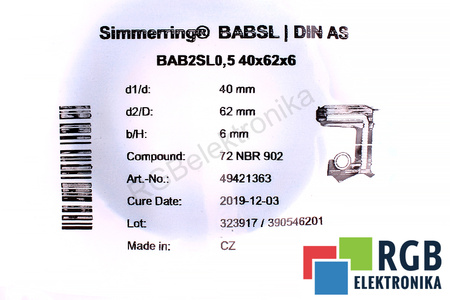 FREUDENBERG 40X62X6 BAB2SL05 72NBR902 TESNENIE