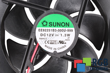 SUNON EE92251B3-000U-999 92X92X25MM, 12V VENTILÁTOR