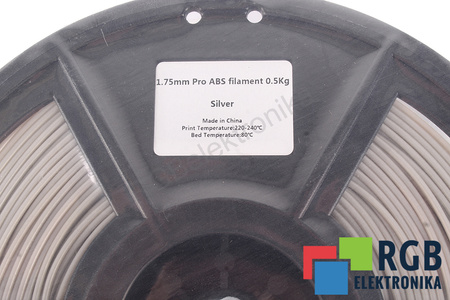 FLASHFORGE 1,75MM ABS PRO FILAMENT 0.5KG SILVER VONKAJŠÍ ROZMER CIEVKY 180MM, VNÚTORNÝ ROZMER CIEVKY 50MM, ŠÍRKA CIEVKY 45MM