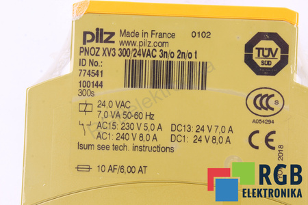 PILZ PNOZXV3 300/24VAC 3N/O 2N/O T 774541 BEZPEČNOSTNÉ RELÉ