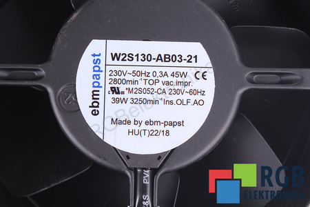 EBM PAPST W2S130-AB03-21 230V, 0.3A, 150MM, 55MM VENTILÁTOR
