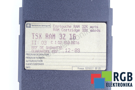 TELEMECANIQUE TSXRAM3216 CARTRIDGE 32K