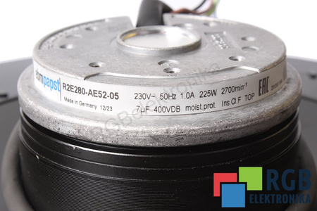 EBM PAPST R2E280-AE52-05 0.225KW, 230V, 1A VENTILÁTOR