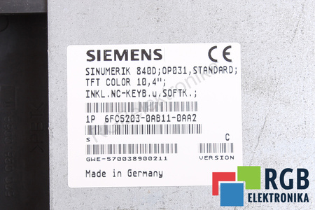 SIEMENS 6FC5203-0AB11-0AA2 VERSION C SINUMERIK 840D