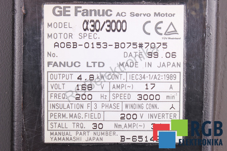 FANUC A06B-0153-B075#7075 A30/3000