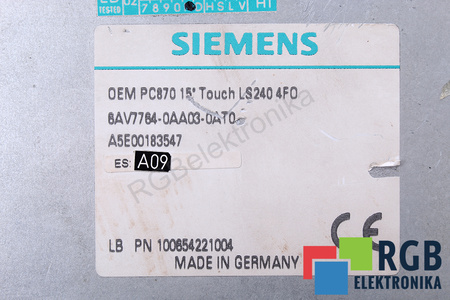 SIEMENS 6AV7764-0AA03-0AT0 SIMATIC PANEL PC870
