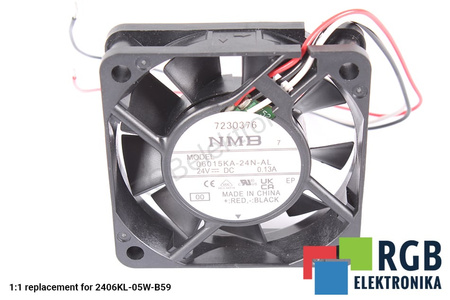 NMB TECHNOLOGIES 06015KA-24N-AL NÁHRADA A90L-0001-0506#105 2406KL-05W-B59 60X60X15MM, 24V, 0.13A VENTILÁTOR