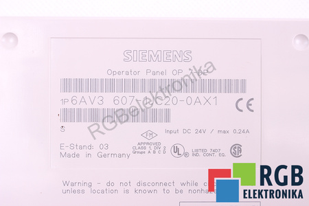 SIEMENS 6AV3607-1JC20-0AX1 SIMATIC OP7