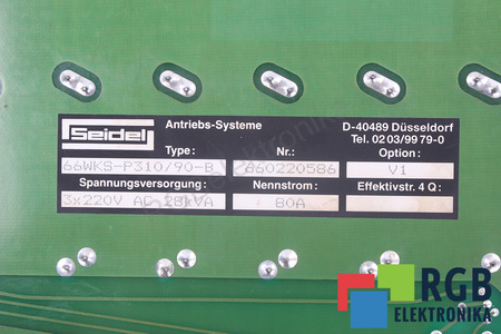 SEIDEL 66WKS-P310/90-B 28KVA 220VAC 80A