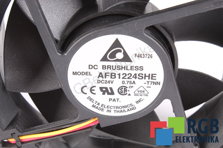 DELTA ELECTRONICS AFB1224SHE-T7NN 120X120X38MM, 24V, 0.75A VENTILÁTOR