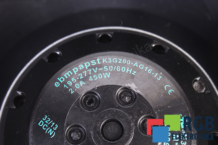 EBM PAPST K3G200-AG16-I3 0.45KW, 230V, 2.0A VENTILÁTOR