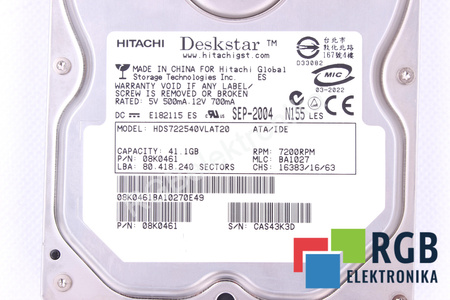 HITACHI HDS722540VLAT20 TRAVELSTAR 3.5" 41.1GB