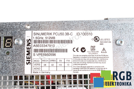 SIEMENS 6FC5210-0DF31-2AB0 VERSION A SINUMERIK PCU 50.3B-C