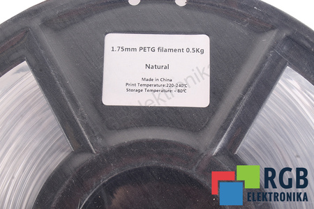 FLASHFORGE 1,75MM PETG FILAMENT 0.5KG NATURAL VONKAJŠÍ ROZMER CIEVKY 180MM, VNÚTORNÝ ROZMER CIEVKY 50MM, ŠÍRKA CIEVKY 45MM